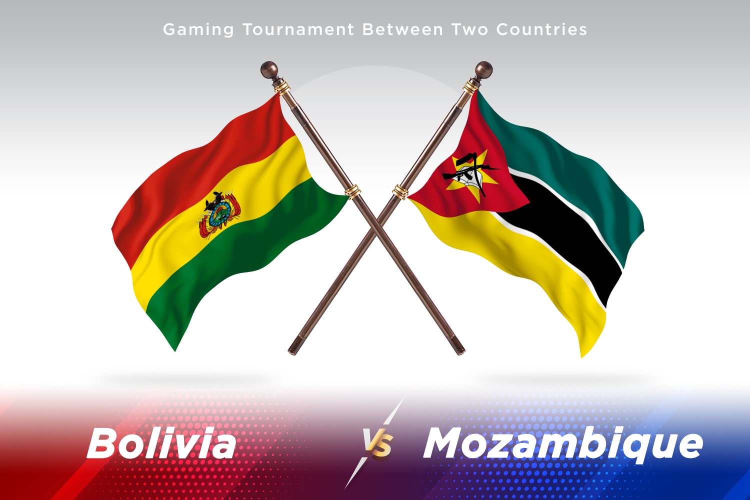 Bolivia versus Mozambique Two Flags