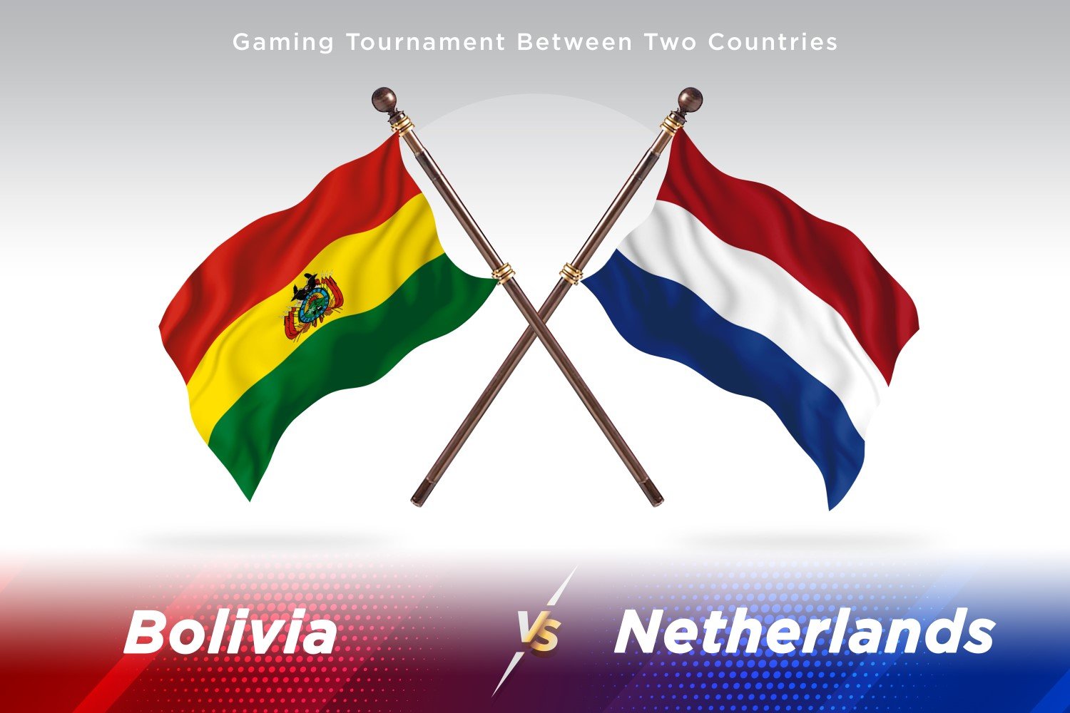 Bolivia versus Netherlands Two Flags