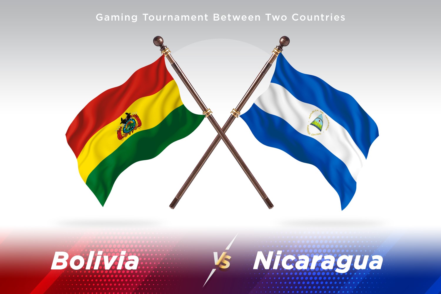 Bolivia versus Nicaragua Two Flags