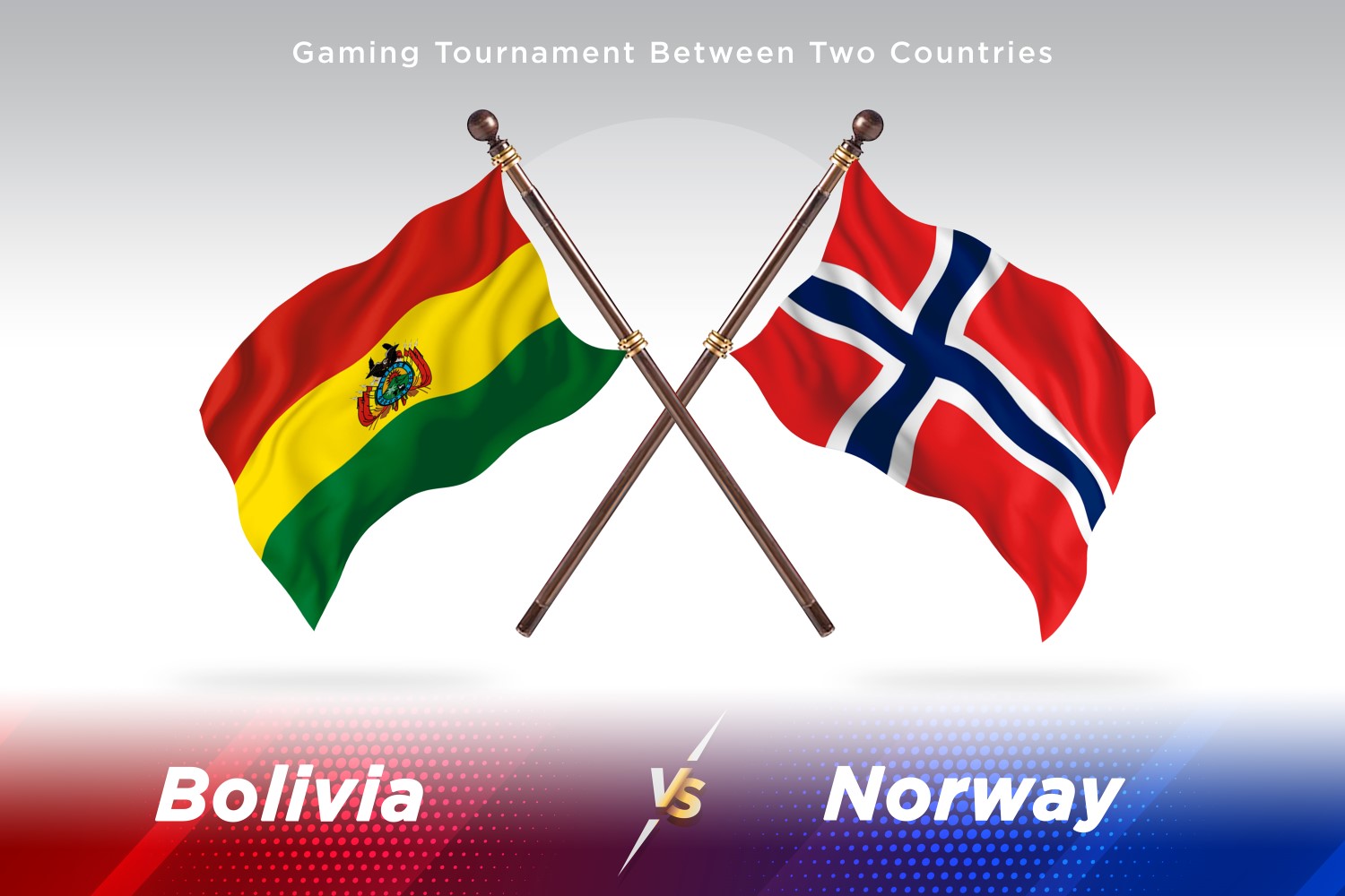 Bolivia versus Norway Two Flags