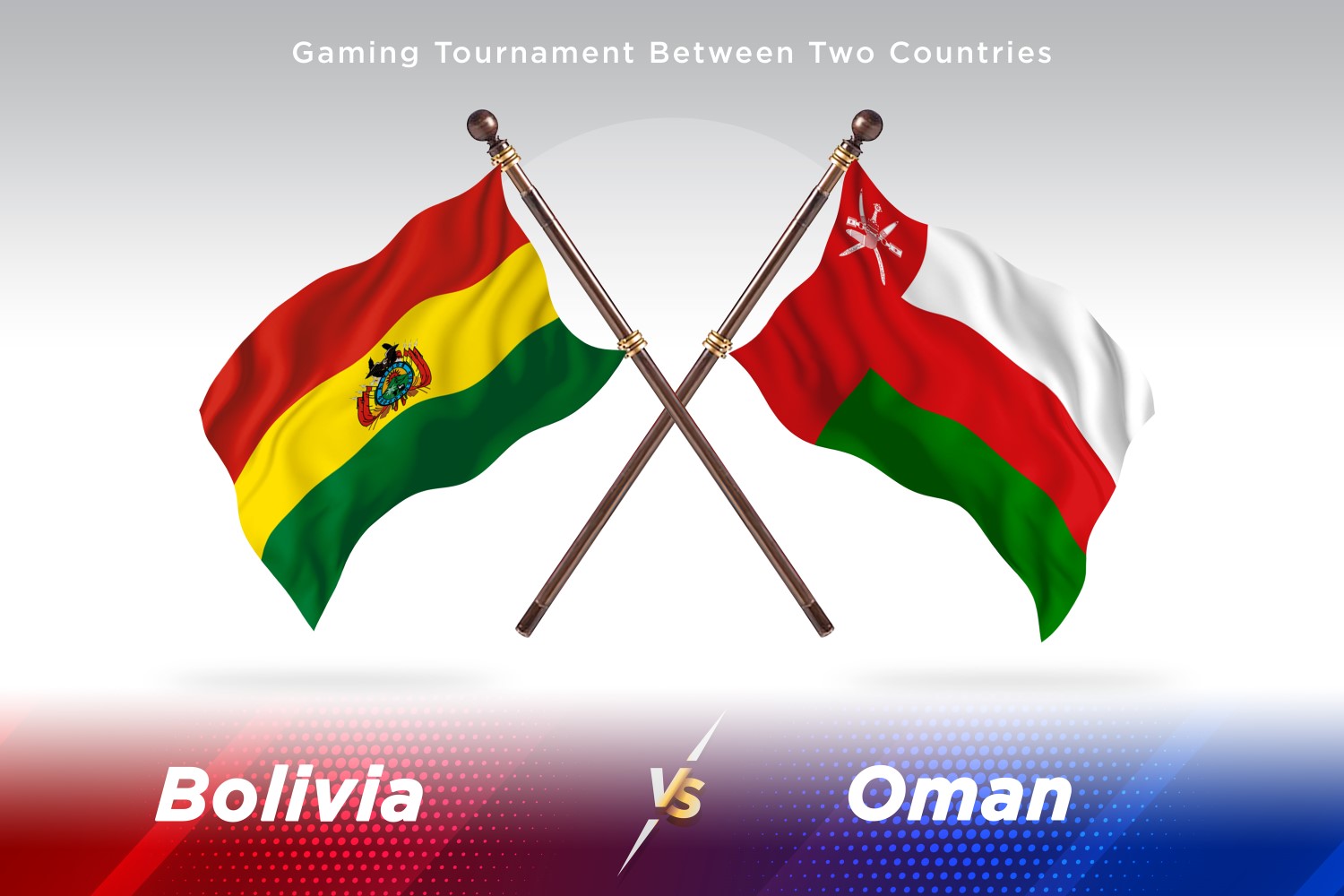 Bolivia versus Oman Two Flags