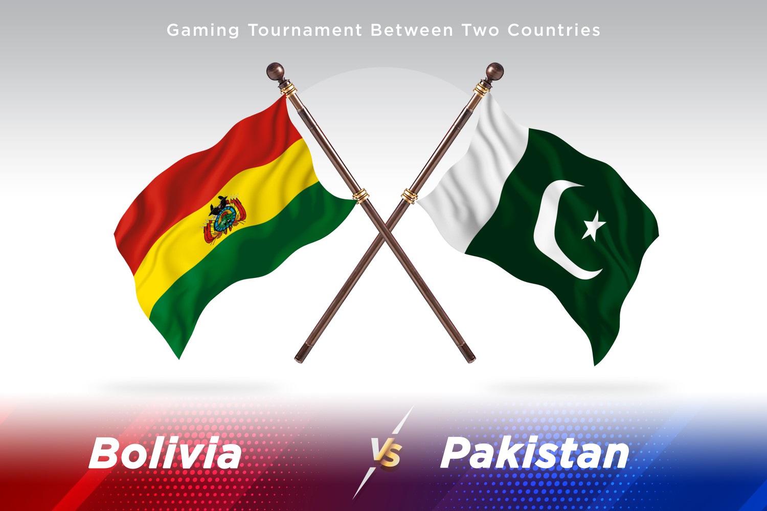 Bolivia versus Pakistan Two Flags