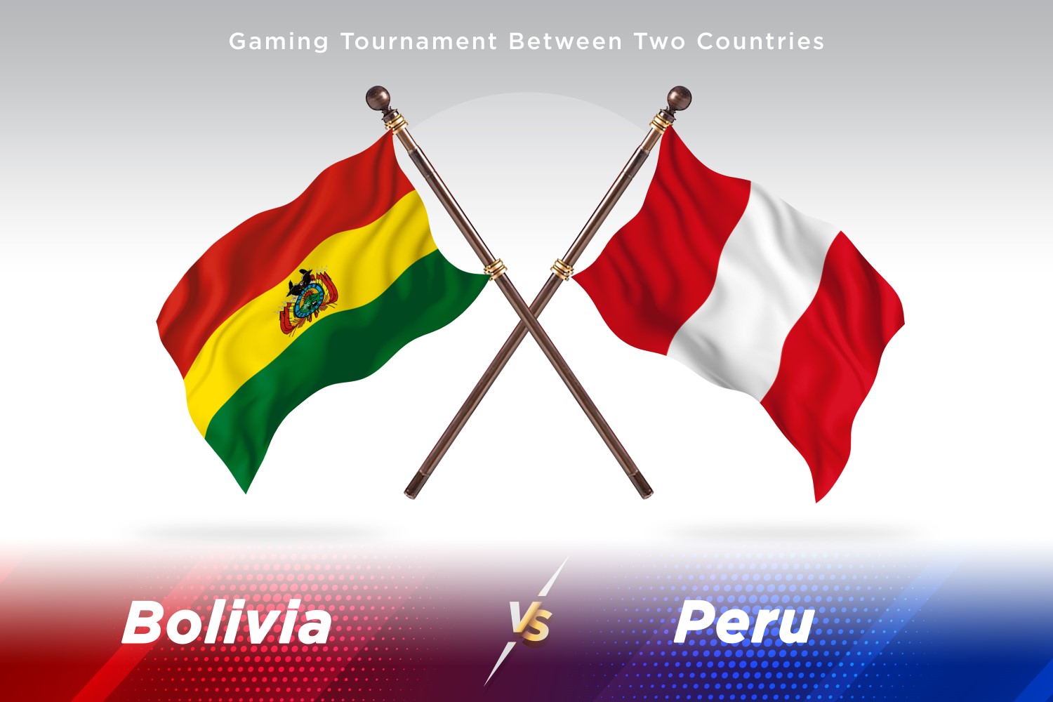 Bolivia versus Peru Two Flags