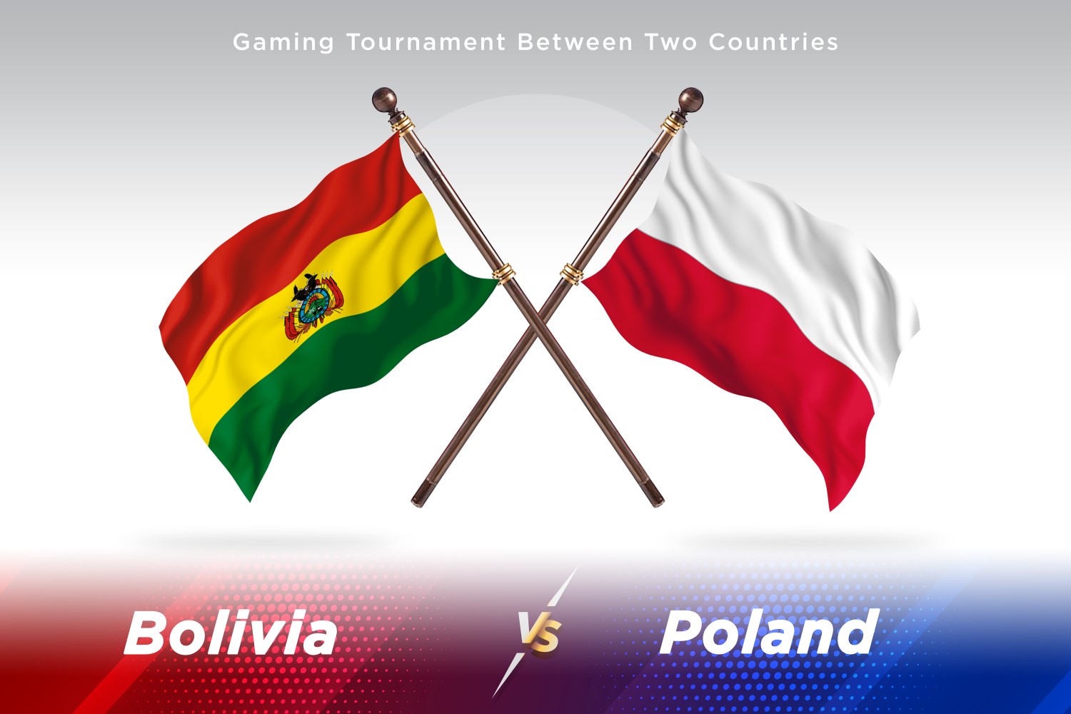 Bolivia versus Poland Two Flags