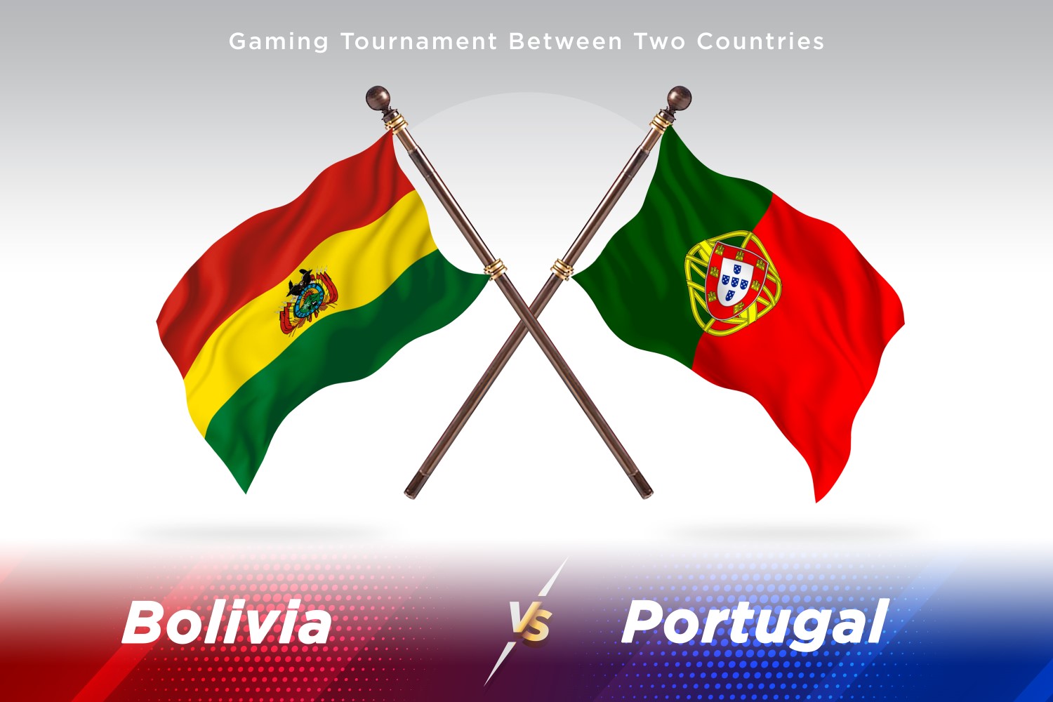 Bolivia versus Portugal Two Flags