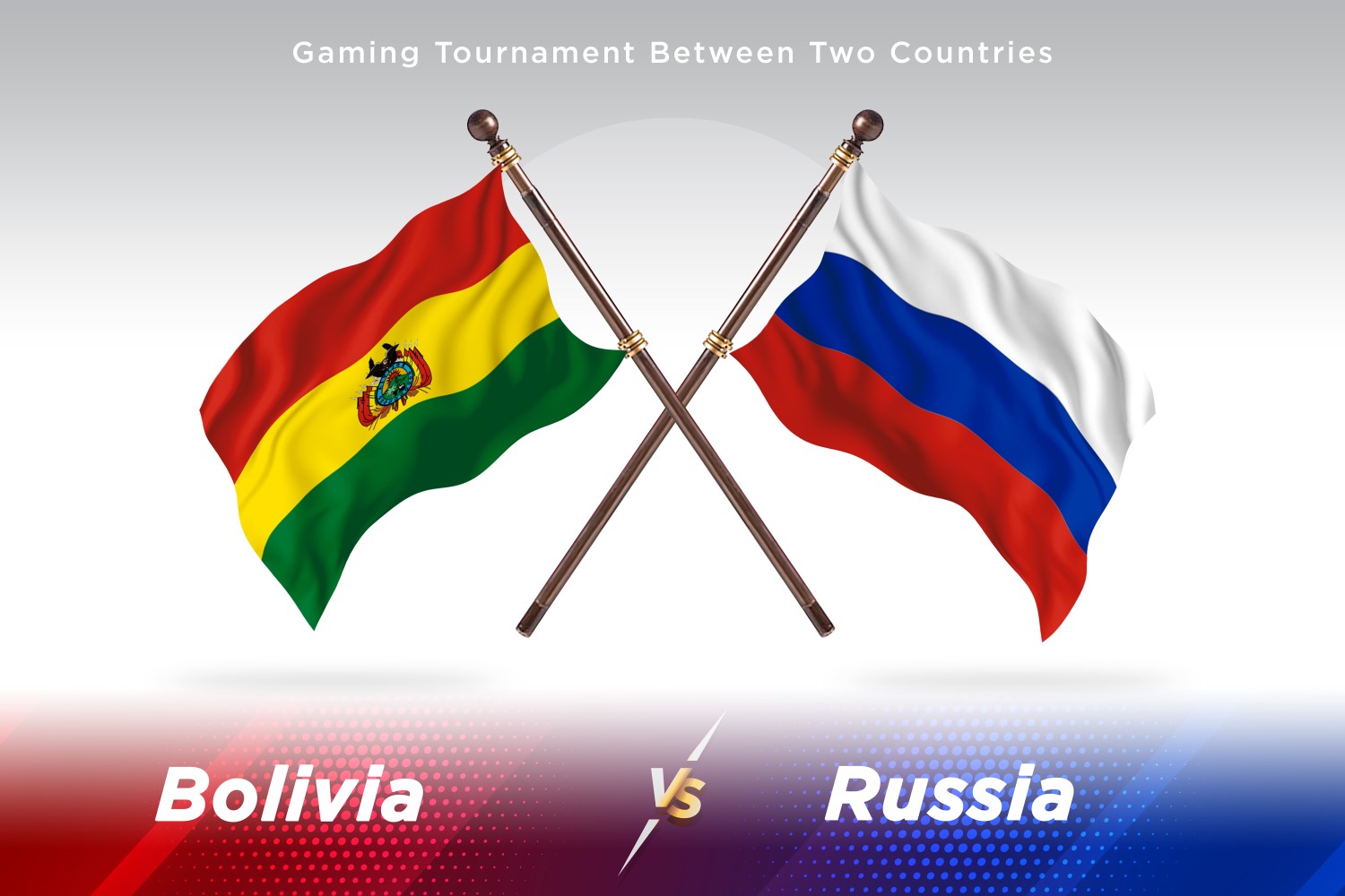 Bolivia versus Russia Two Flags