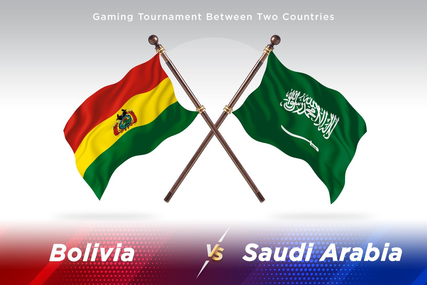 Bolivia versus Saudi Arabia  Two Flags