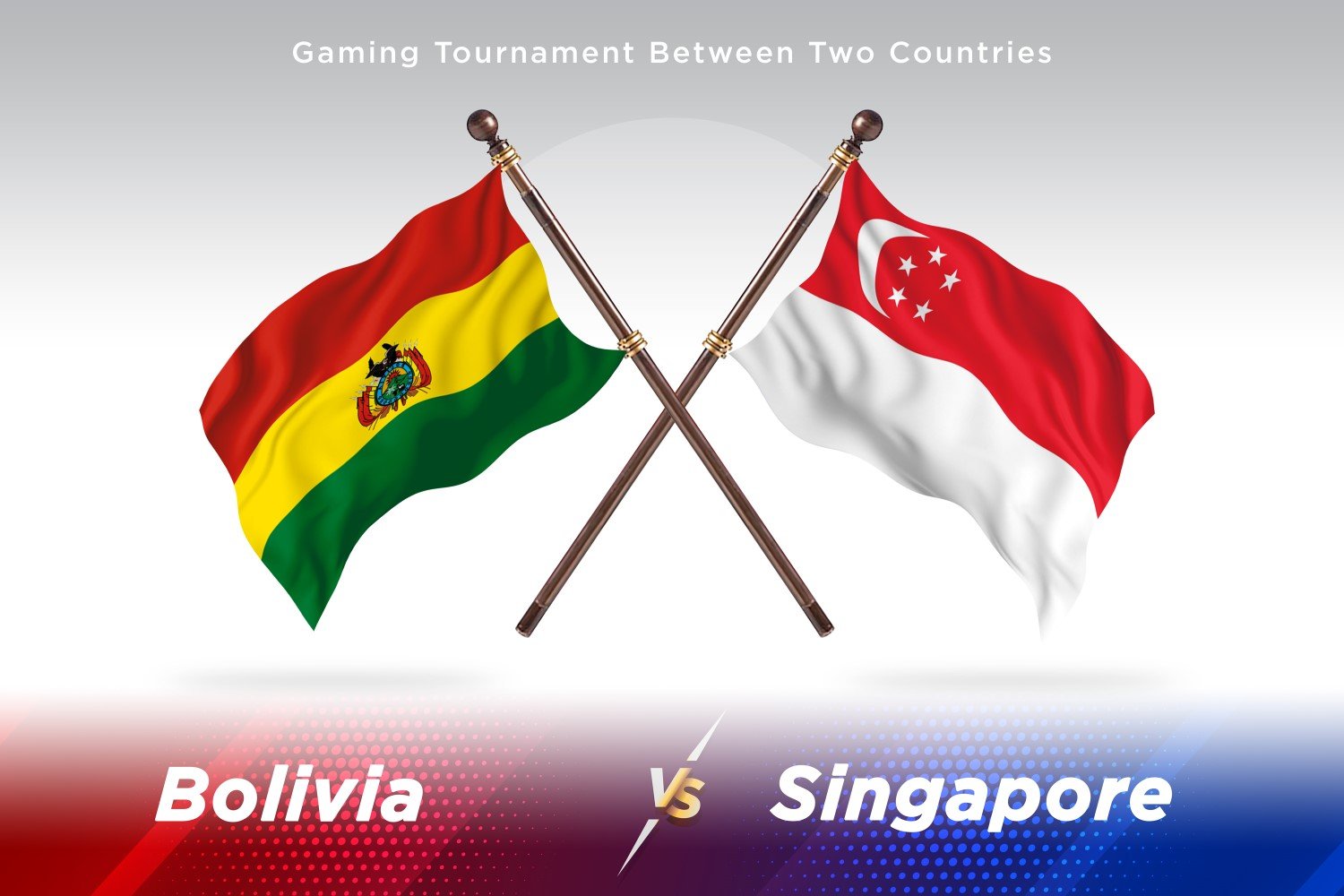 Bolivia versus singapore Two Flags