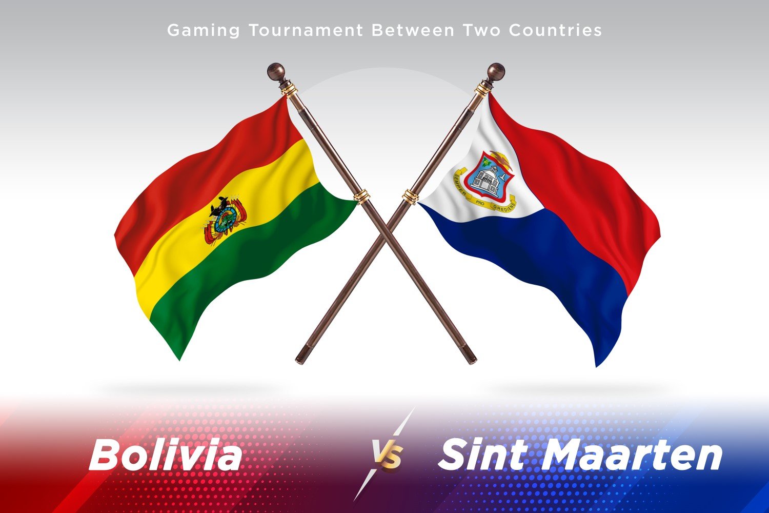 Bolivia versus Sint marten Two Flags