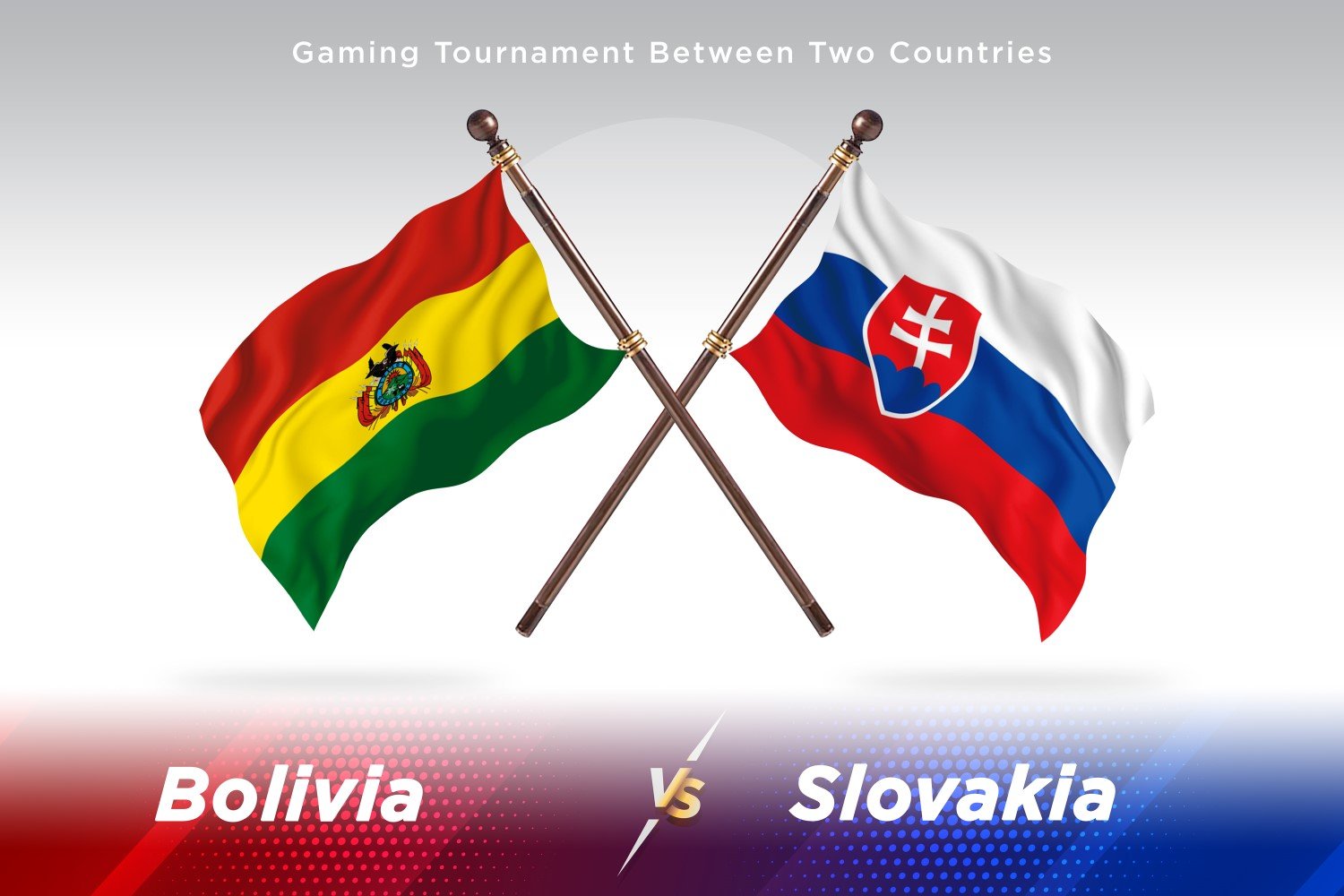 Bolivia versus Slovakia Two Flags