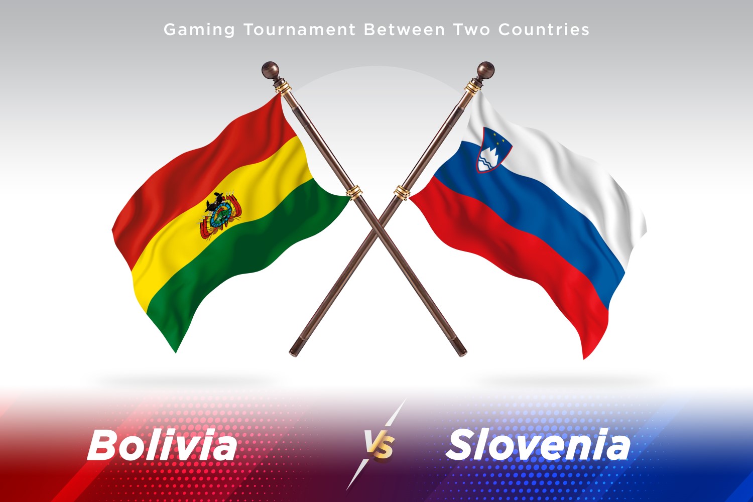 Bolivia versus Slovenia Two Flags