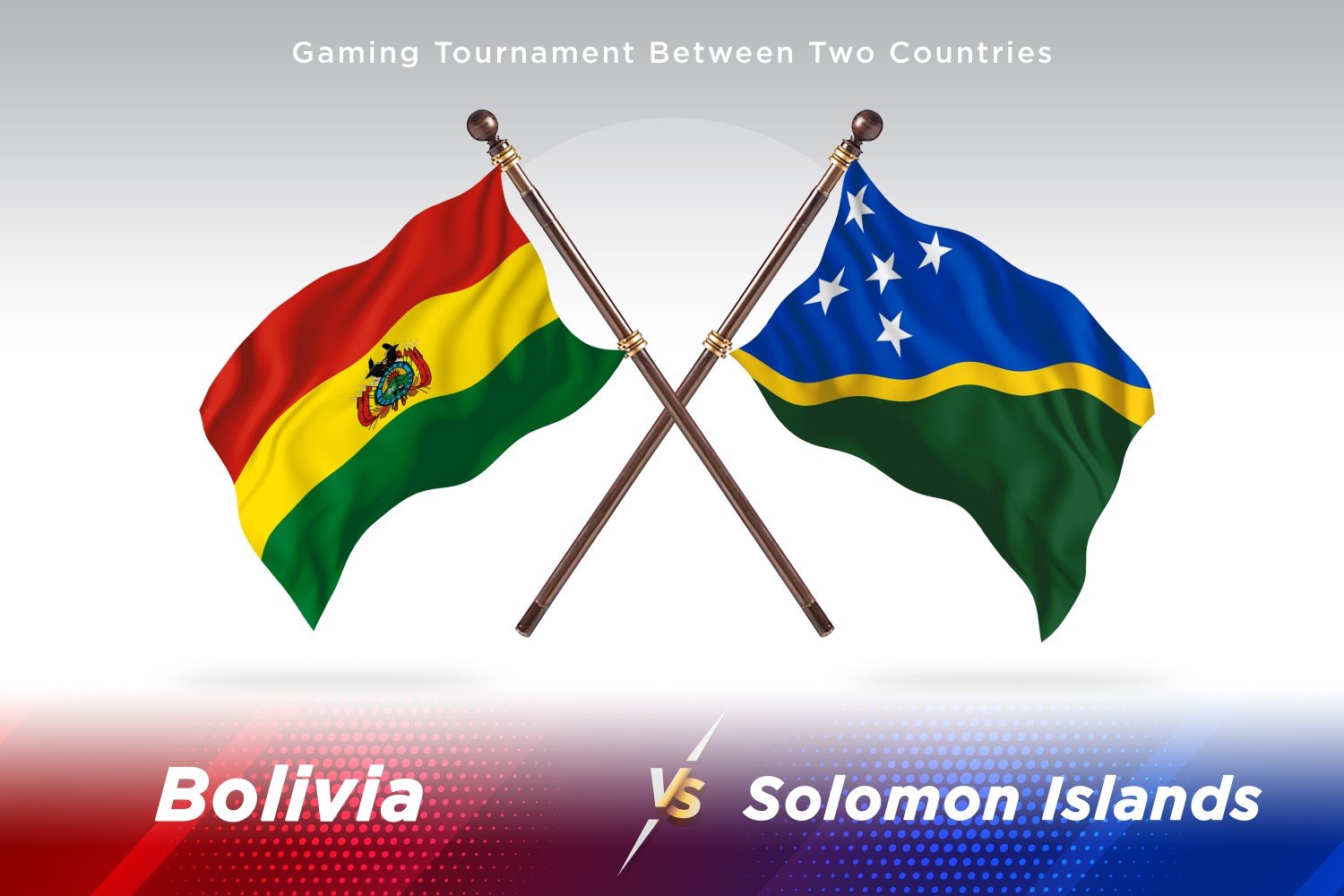 Bolivia versus Solomon islands Two Flags