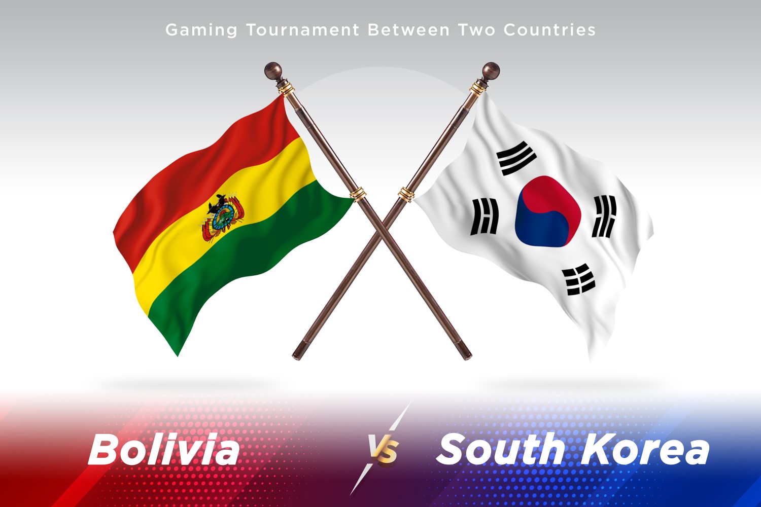 Bolivia versus south Korea Two Flags