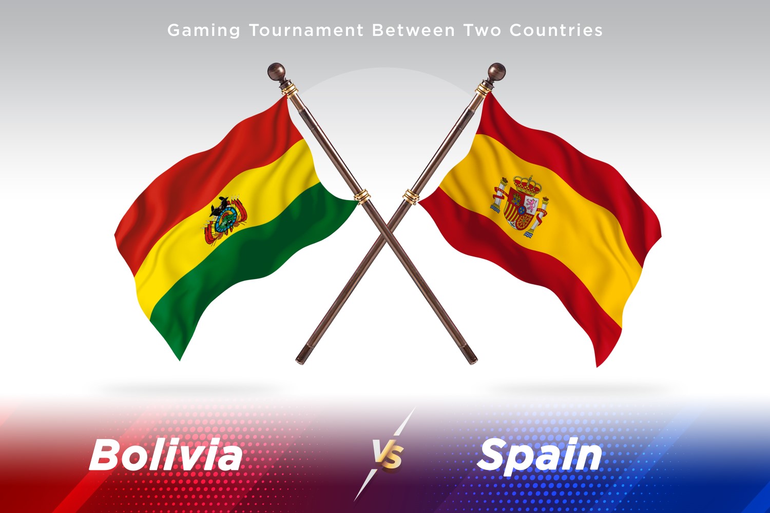 Bolivia versus Spain Two Flags