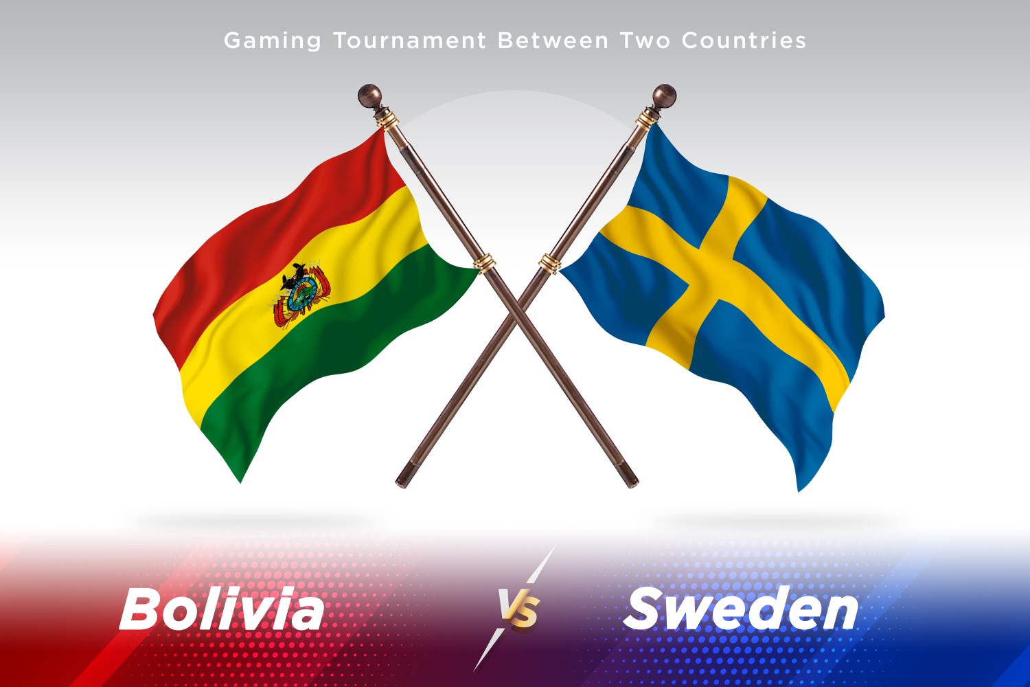 Bolivia versus Sweden Two Flags