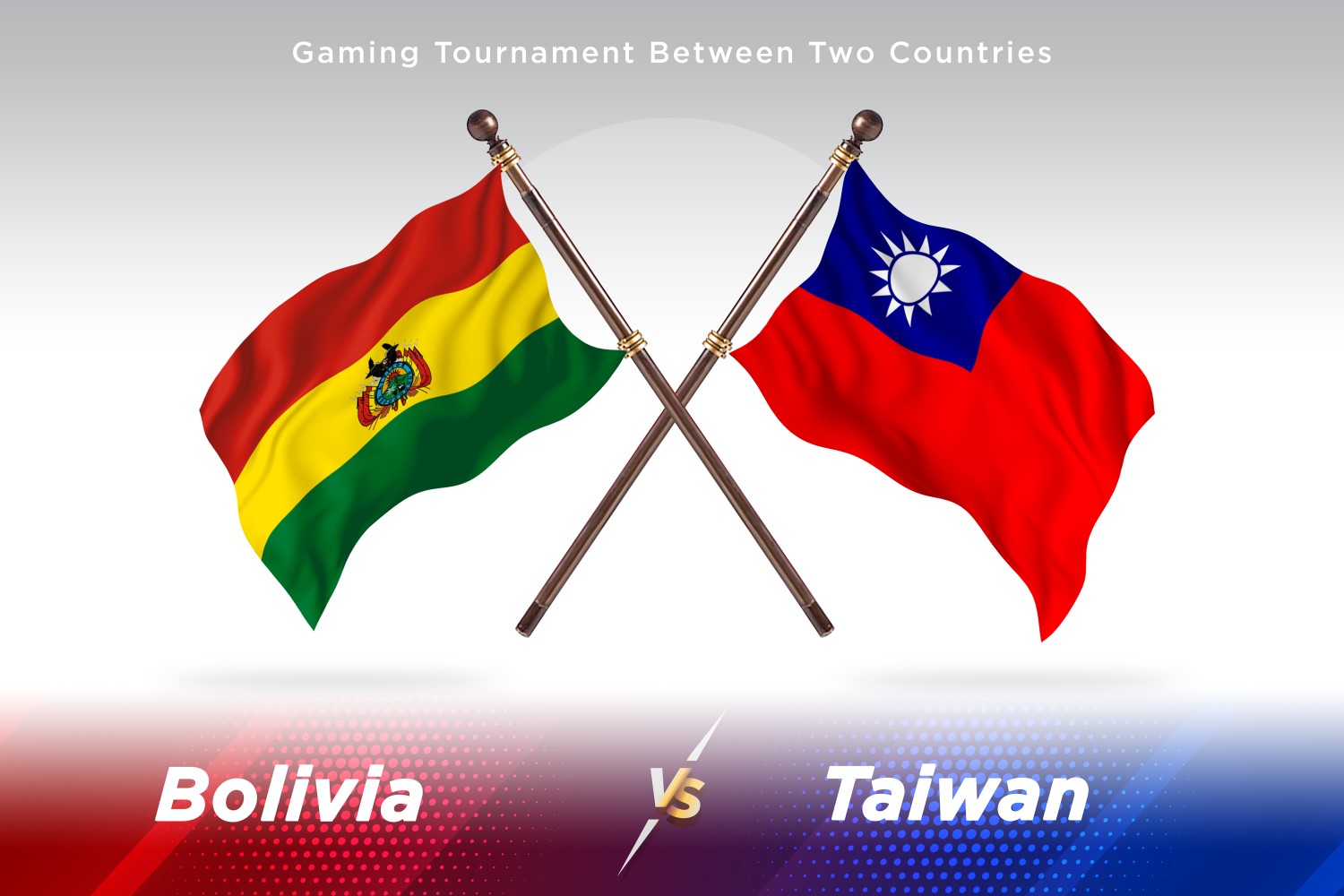 Bolivia versus Taiwan Two Flags