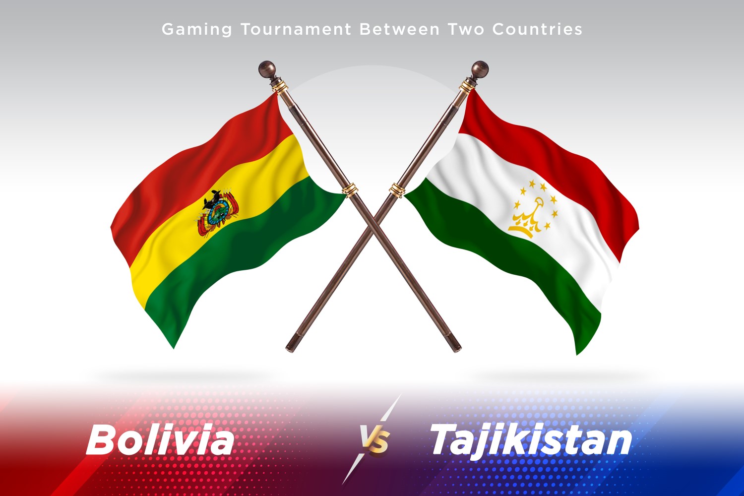 Bolivia versus Tajikistan Two Flags