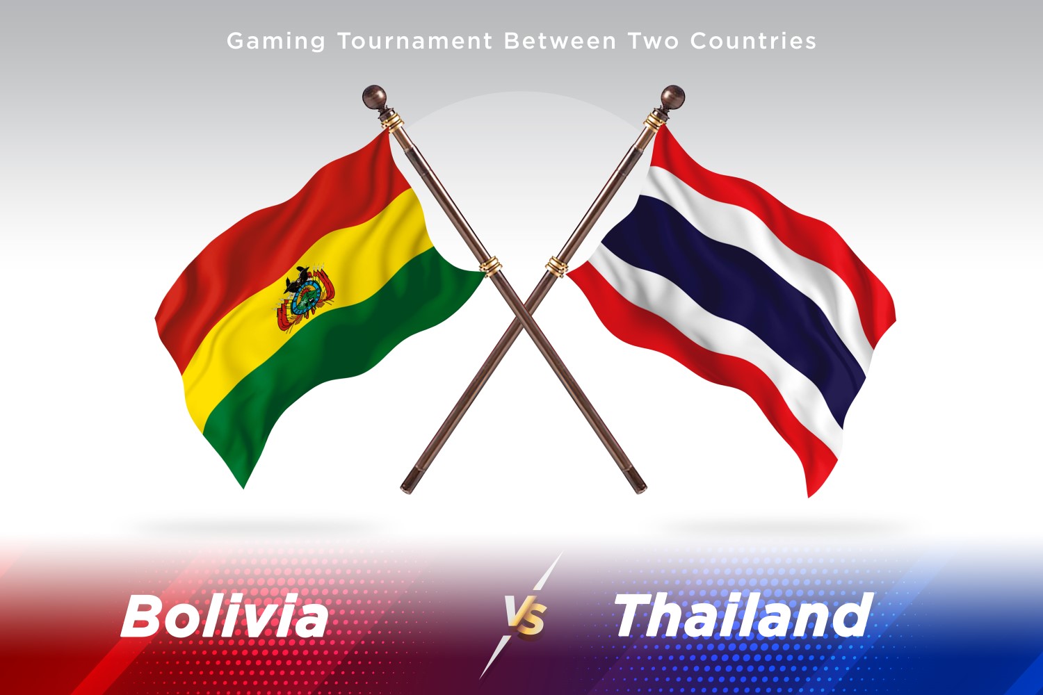 Bolivia versus Thailand Two Flags