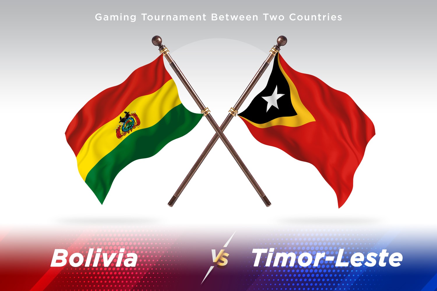 Bolivia versus Timor-Leste Two Flags