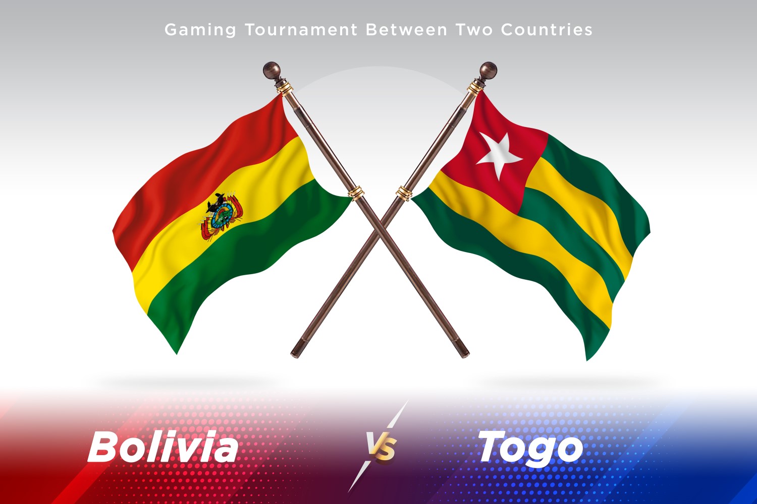 Bolivia versus Togo Two Flags
