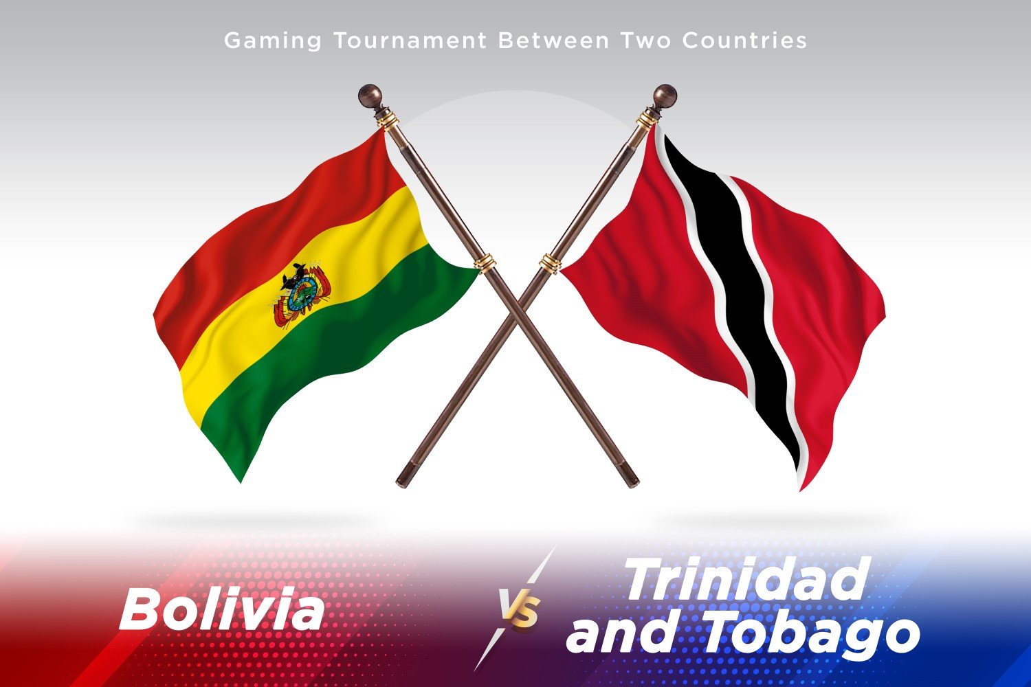 Bolivia versus Trinidad and Tobago Two Flags