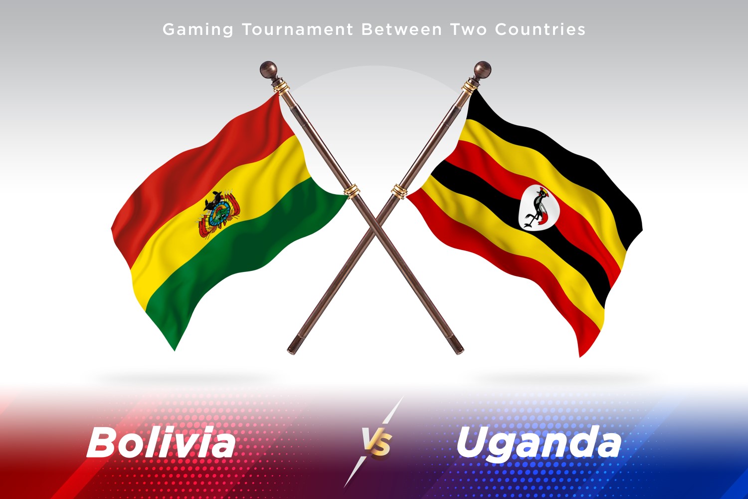 Bolivia versus Uganda Two Flags