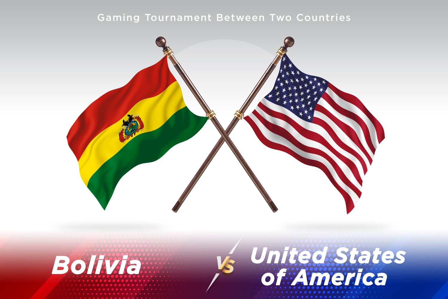 Bolivia versus united states of America Two Flags