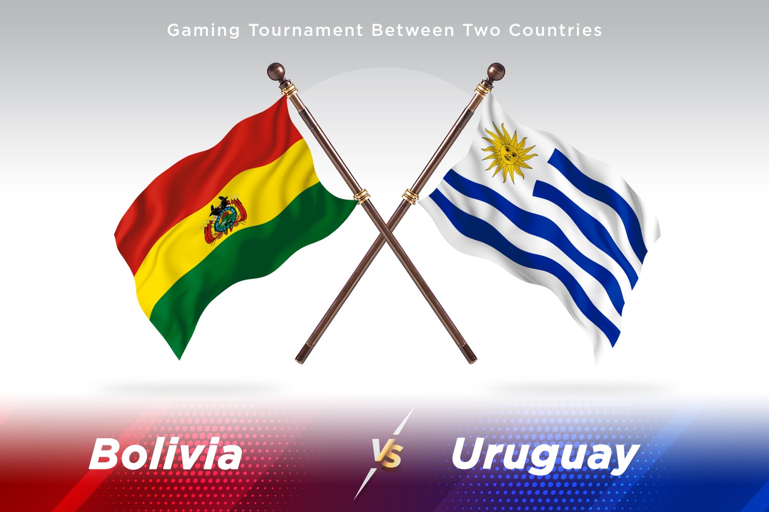 Bolivia versus Uruguay Two Flags