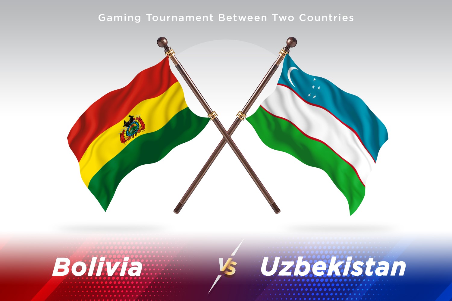 Bolivia versus Uzbekistan Two Flags