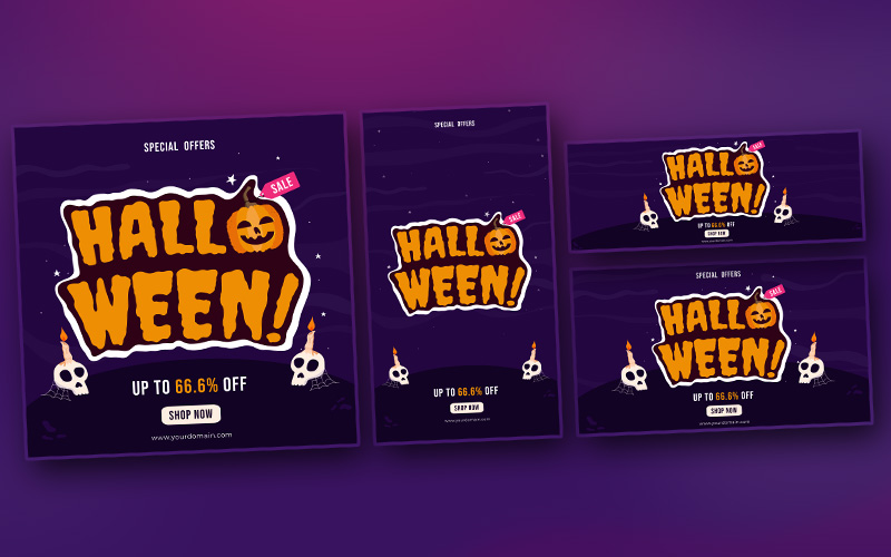 Halloween - Banner Template for promotion on Youtube and Social Media