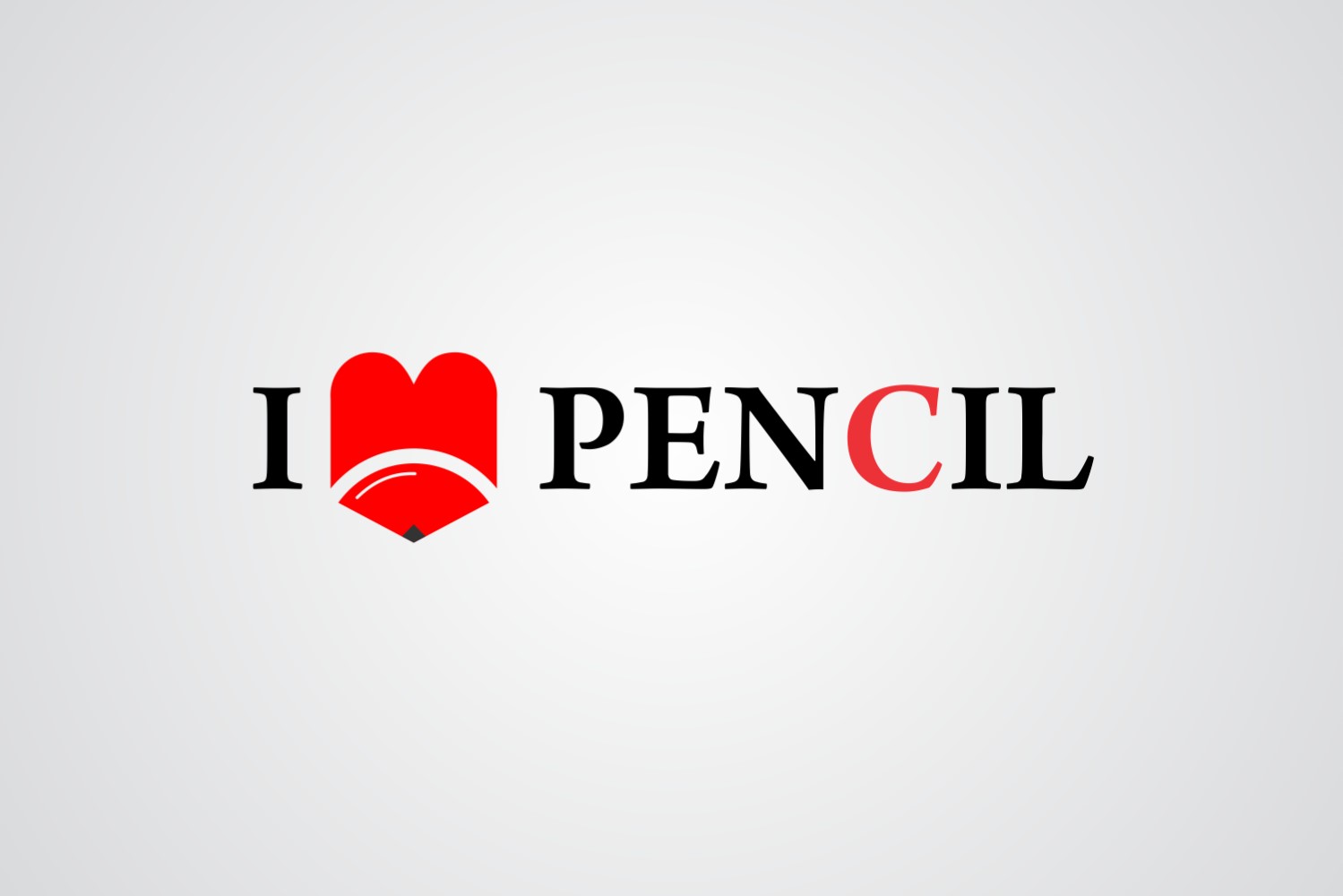 I Love Pencil Logo Design Template