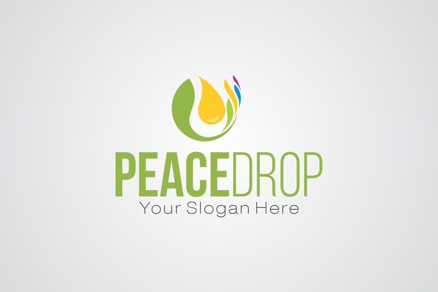 Peace Drop Logo Design Template