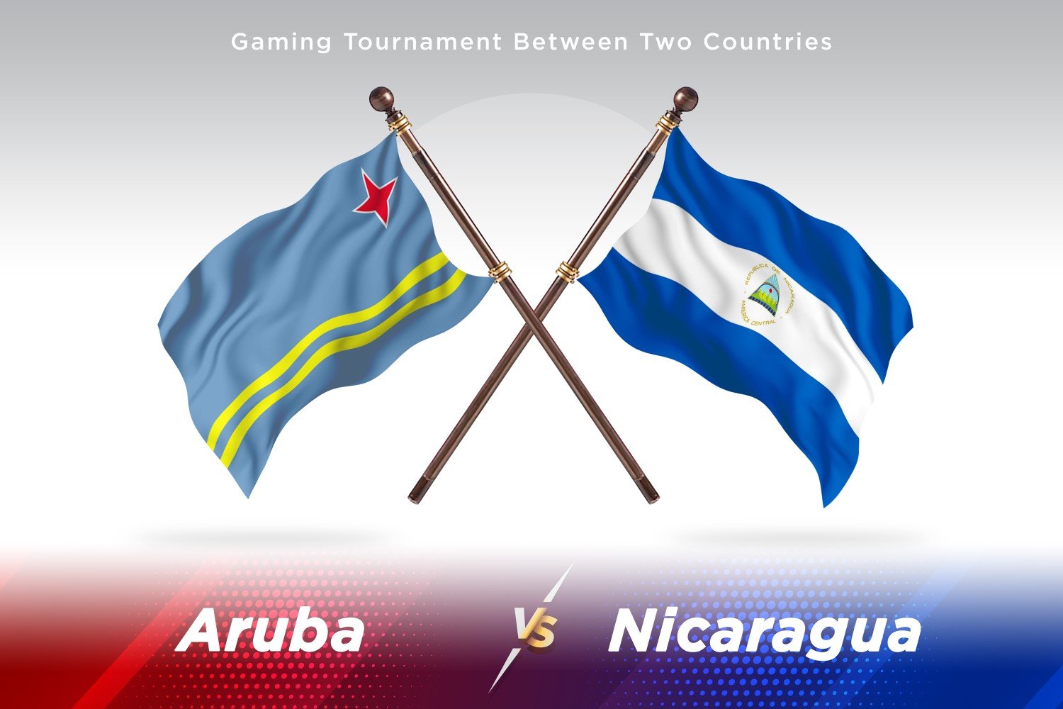 Aruba versus Nicaragua Two Flags