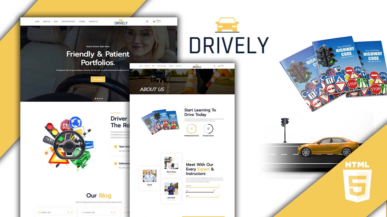 Drively Driving School HTML5 Website Template