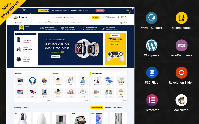 Flipmart – Mega Shop Multipurpose Elementor WooCommerce Store