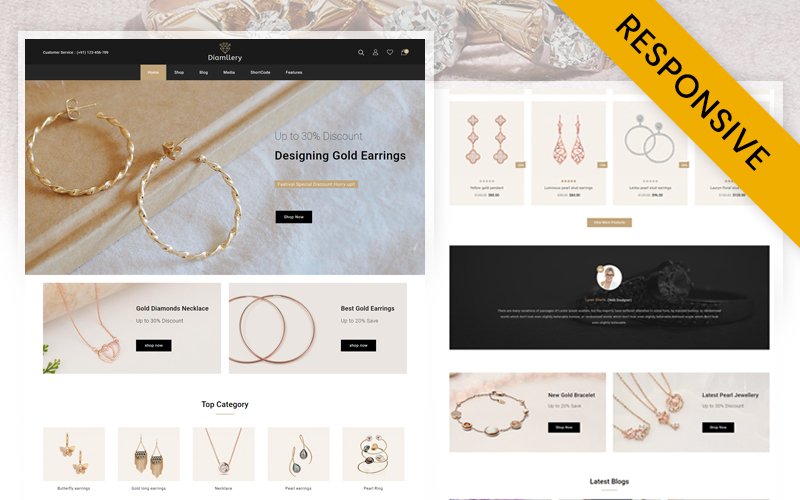 Diamllery - Gemstone Jewelry Store Elementor WooCommerce Responsive Theme