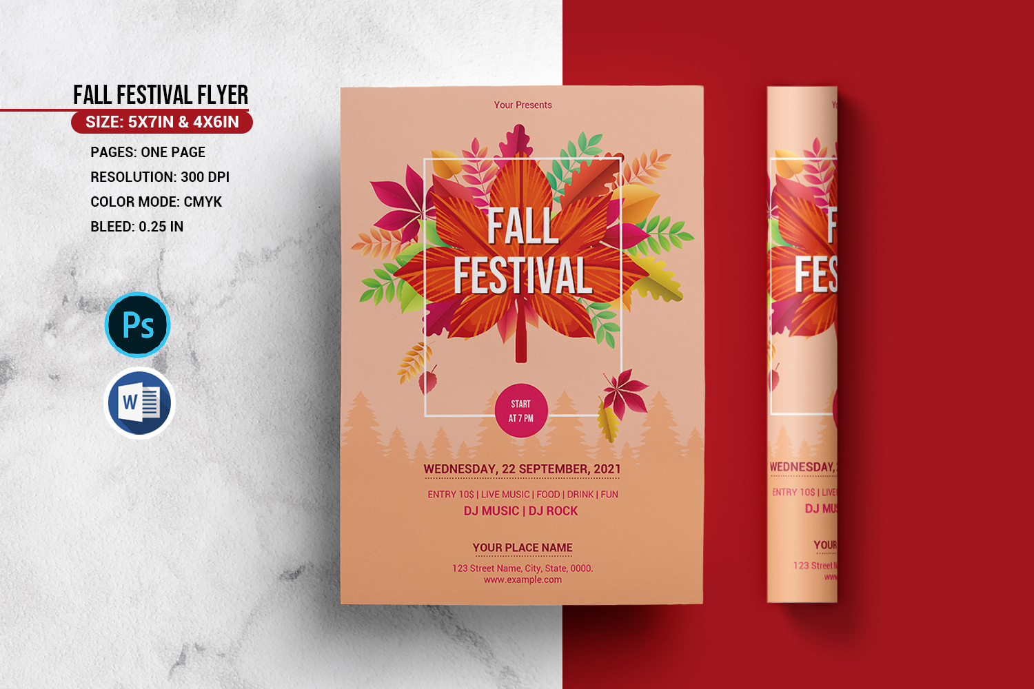 Autumn Fall Party Flyer Corporate Identity Template
