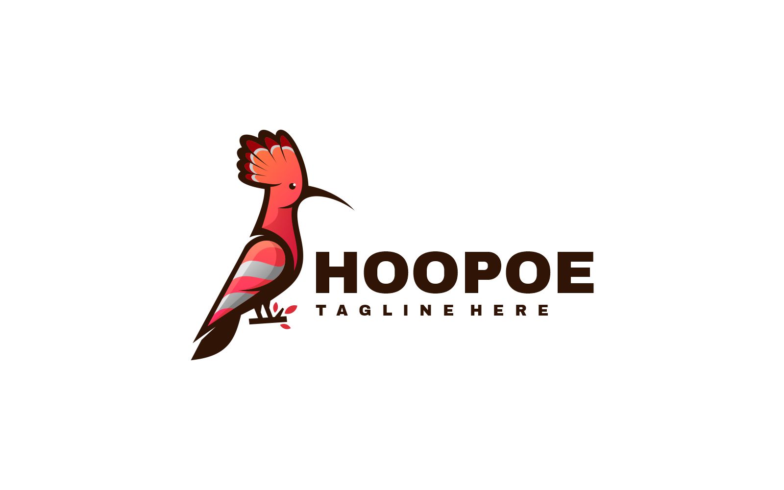 Hoopoe Bird Gradient Mascot Logo