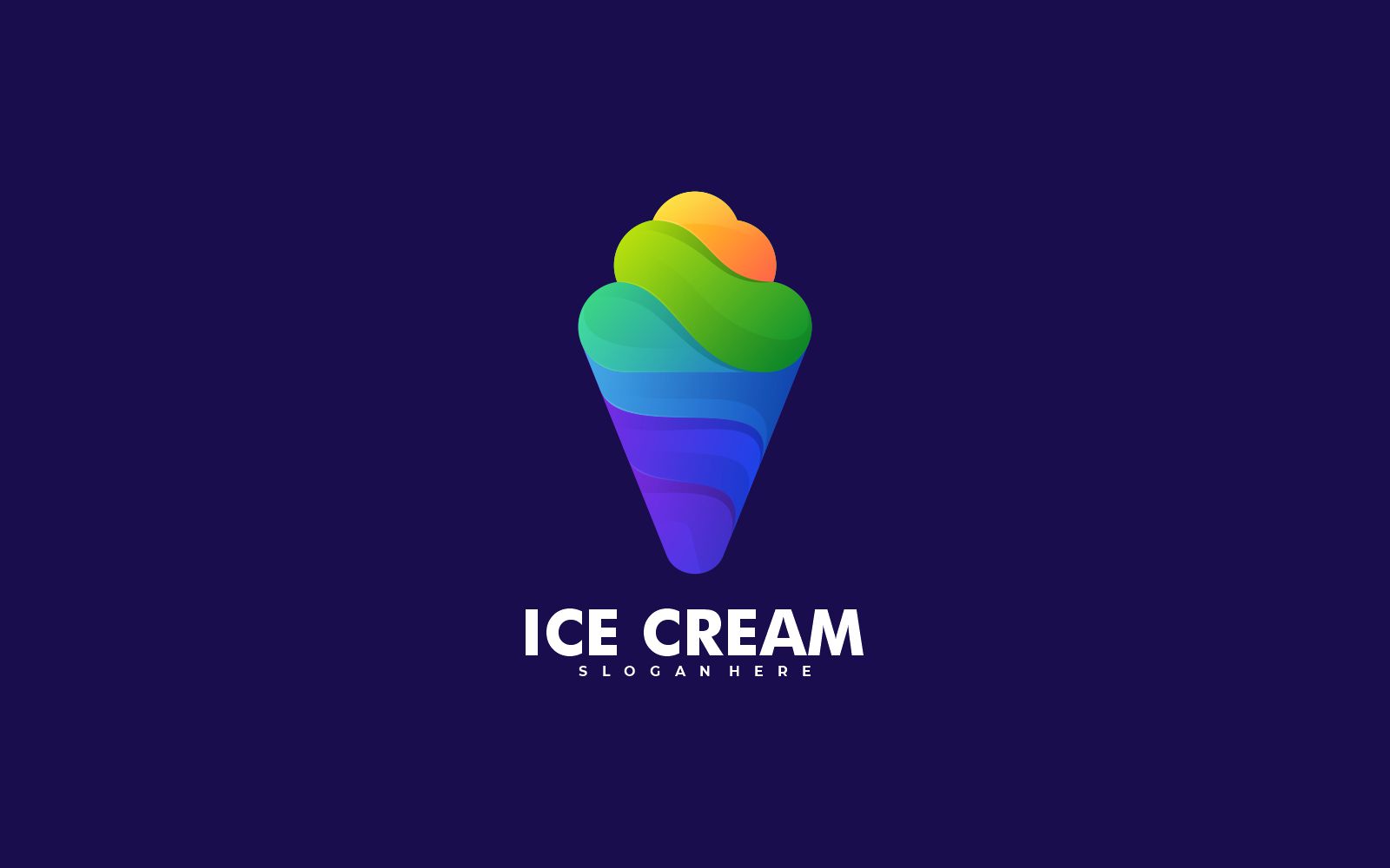 Ice Cream Gradient Colorful Logo Style