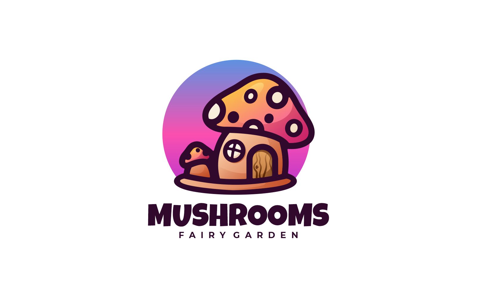 Mushrooms Color Mascot Logo