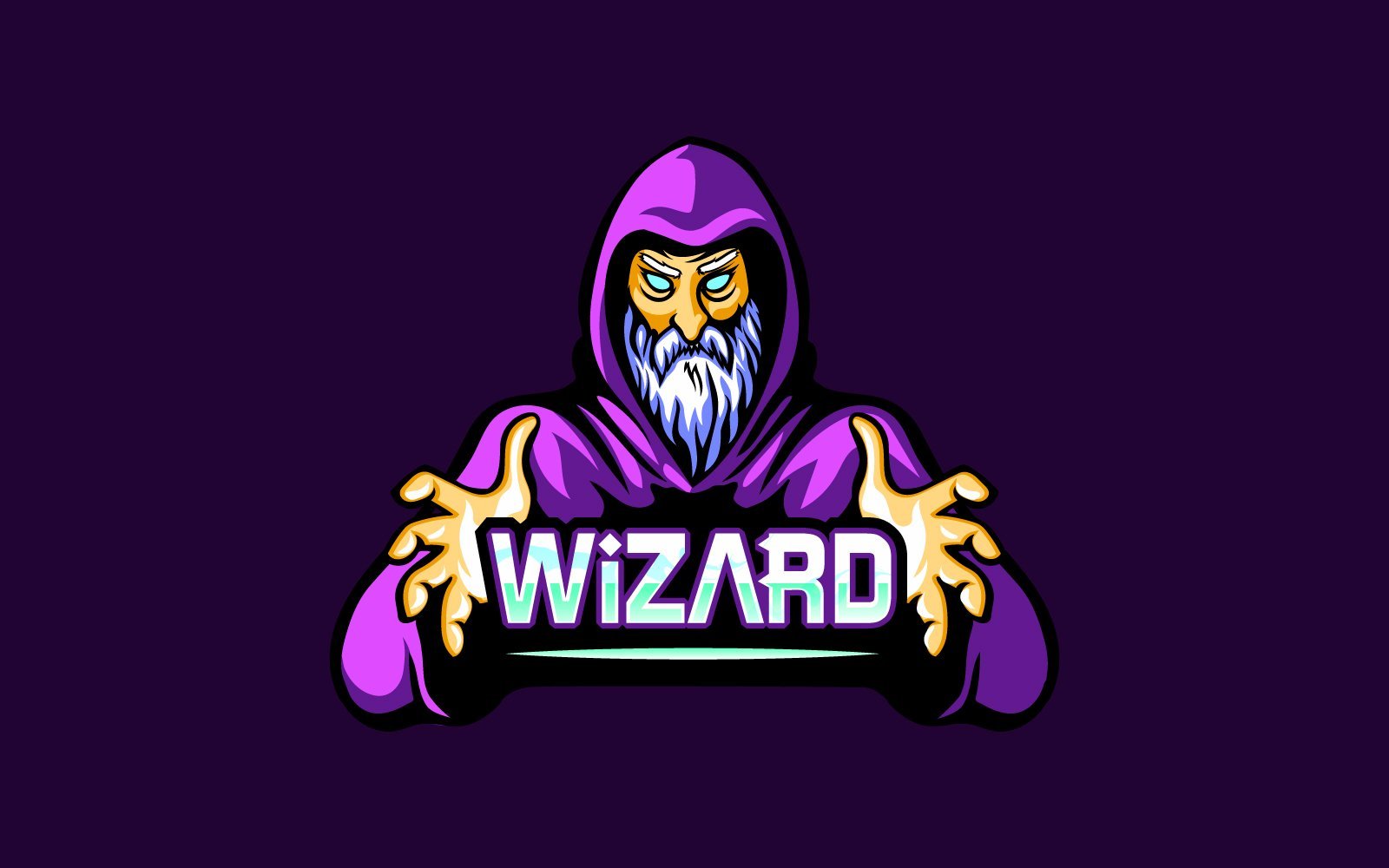 Wizard Mascot Logo Icon Design