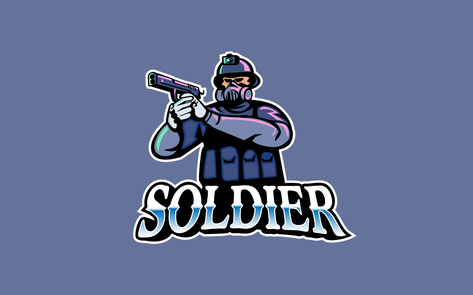 Soldier Mascot Logo Design Vector
