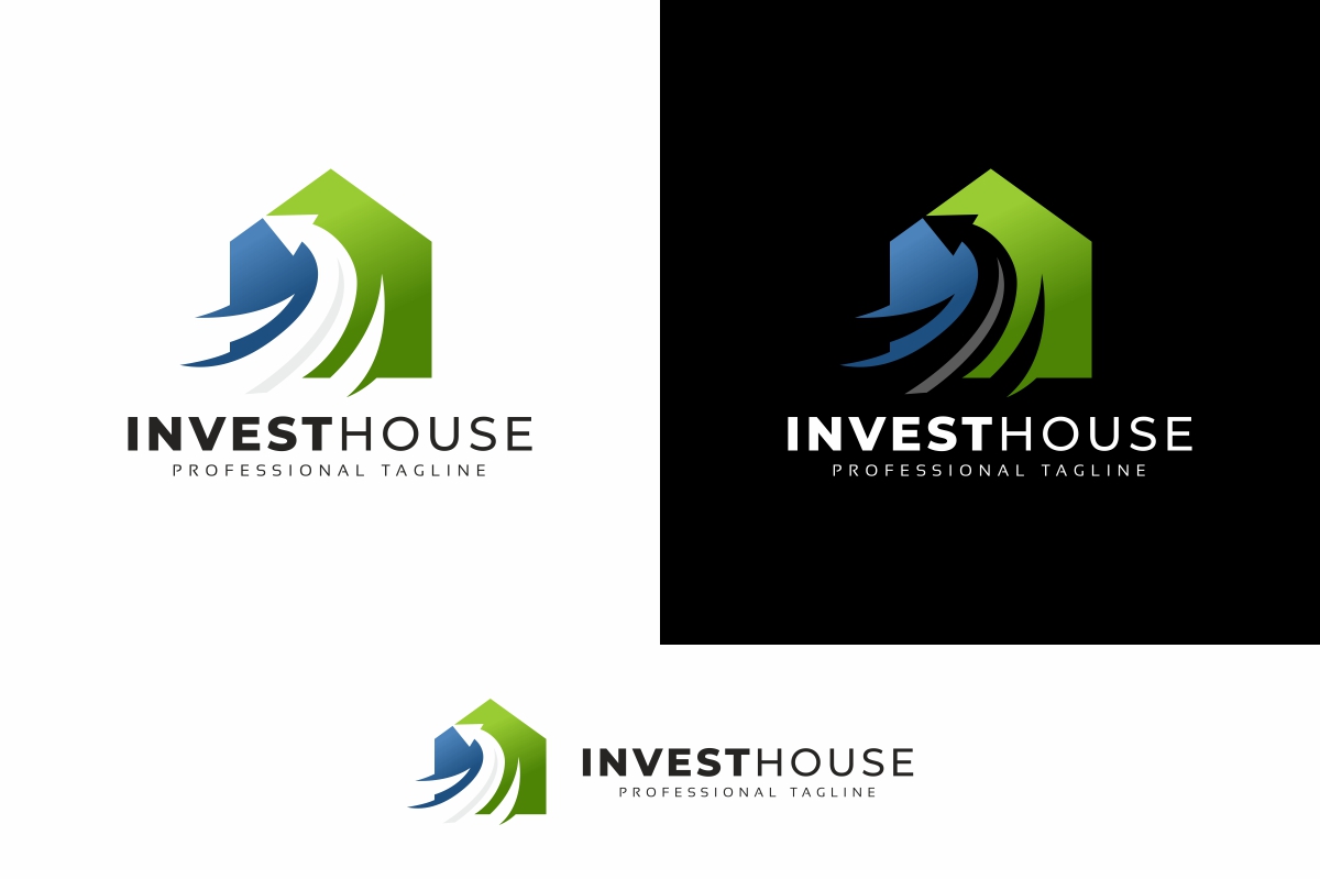 Invest House Arrows Logo Template
