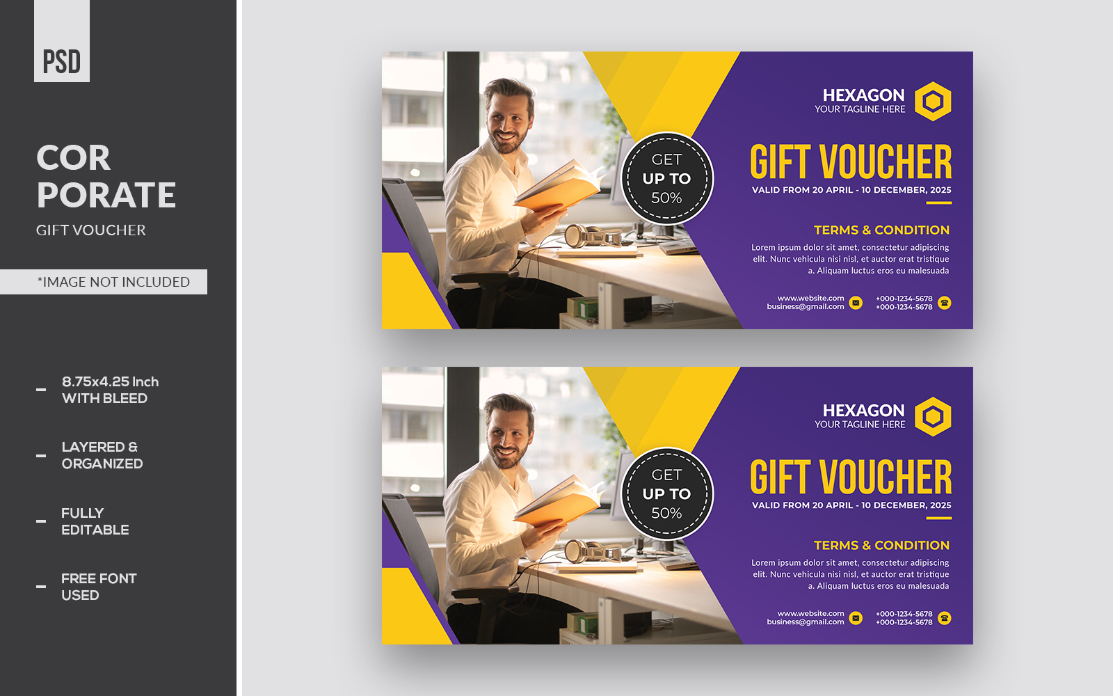 Modern Corporate Design Gift Voucher Corporate Identity Template