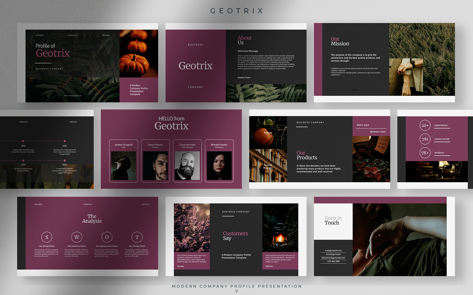 Geotrix - Grape Juice Modern Company Profile Presentation