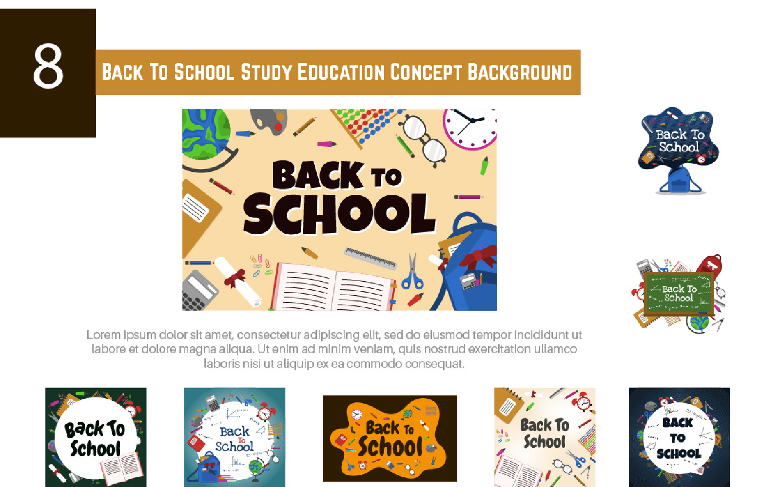 8 Back To School Study Education Concept Background