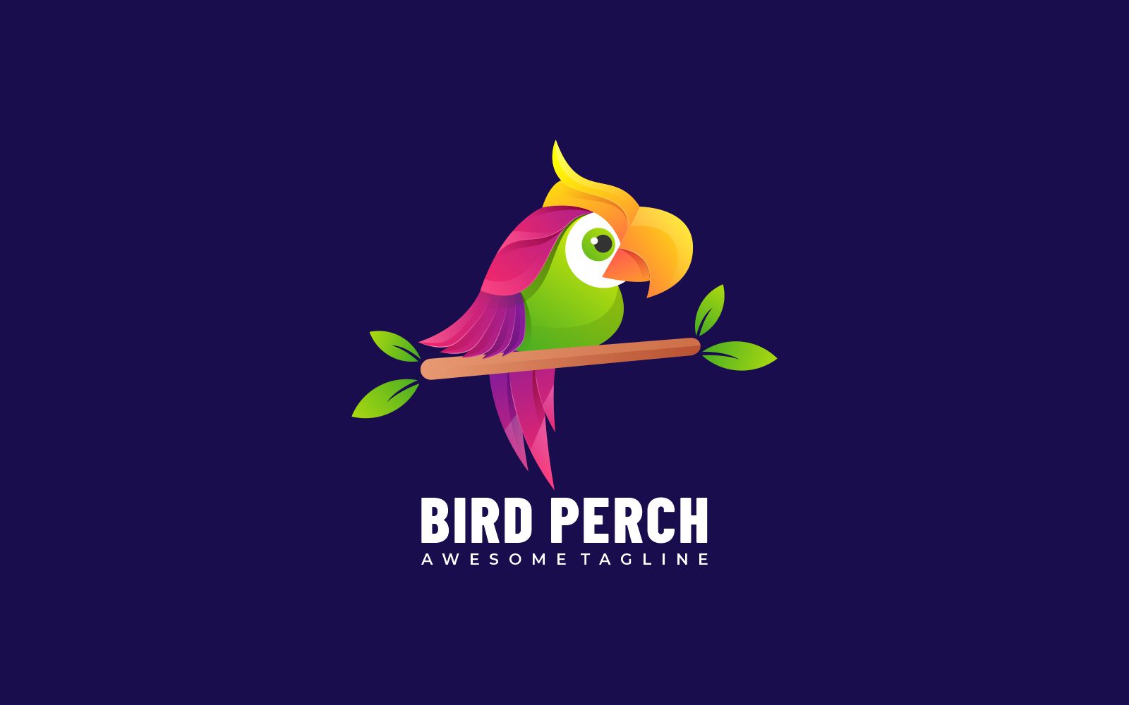 Bird Perch Gradient Colorful Logo