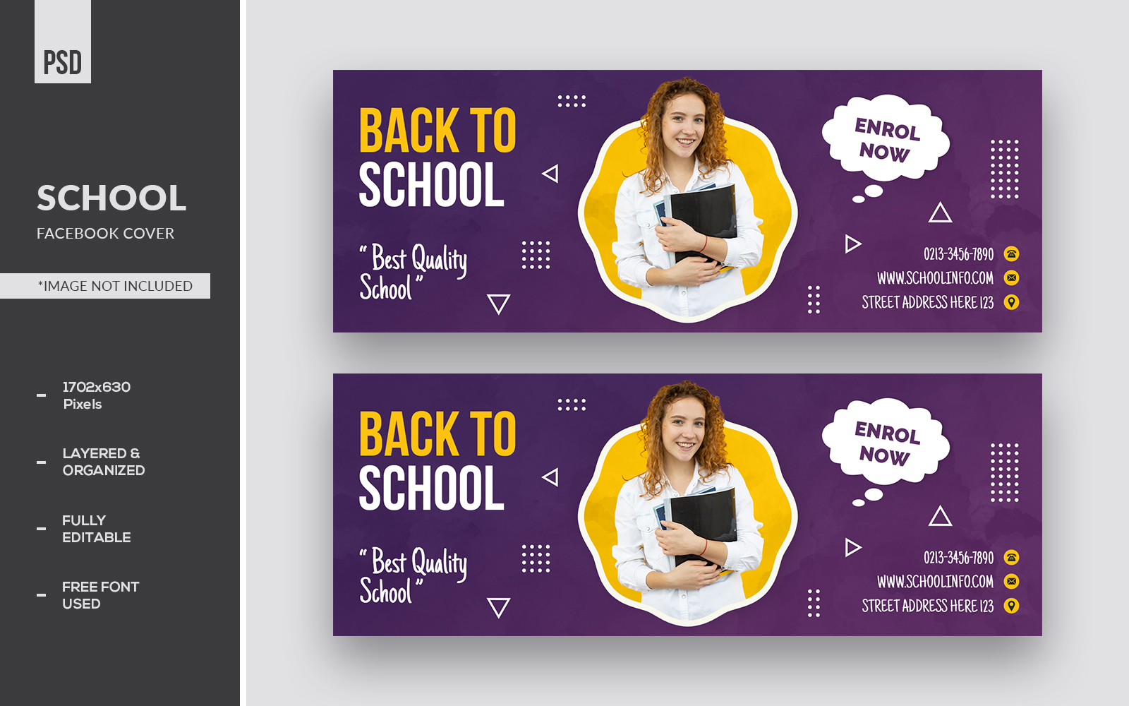 Back to School Facebook Cover And Social Media Banner