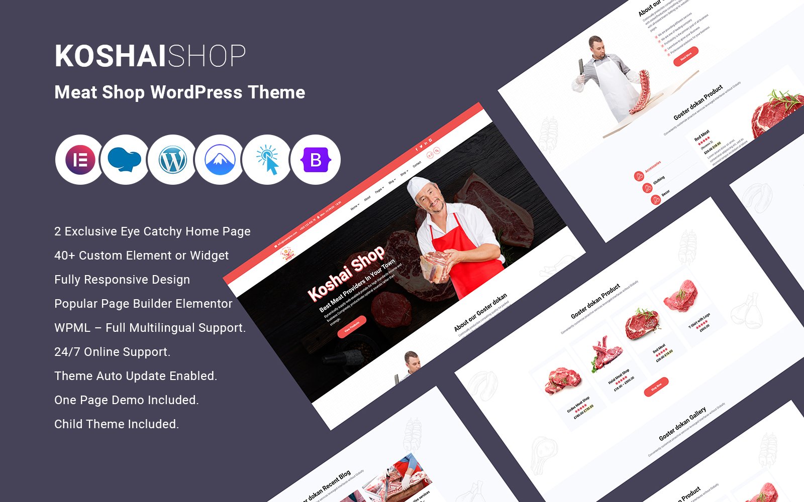 Koshaishop - Meat Shop WordPress Theme