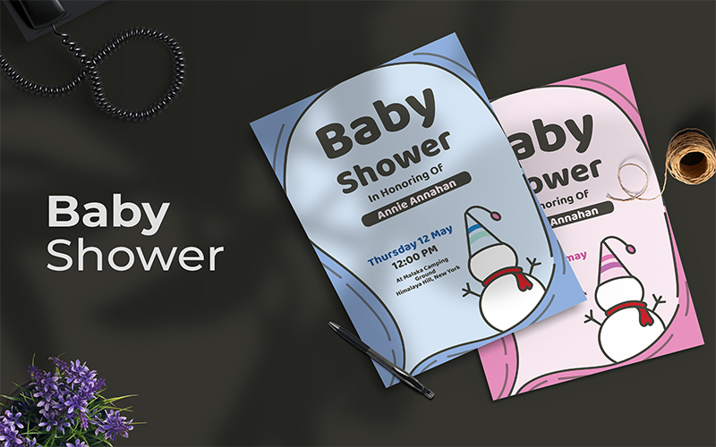 Snowman Baby Shower - Invitation